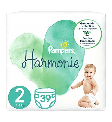Pampers Harmonie Size 2, 39 Nappies, 4kg-8kg, Essential Pack - Boots