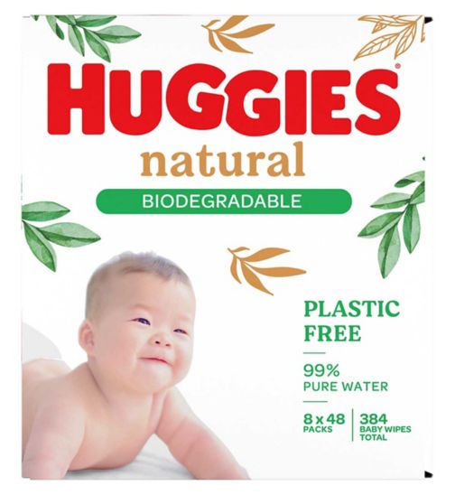 Huggies® Natural Biodegradable Baby Wipes 48 sheets 8 pack