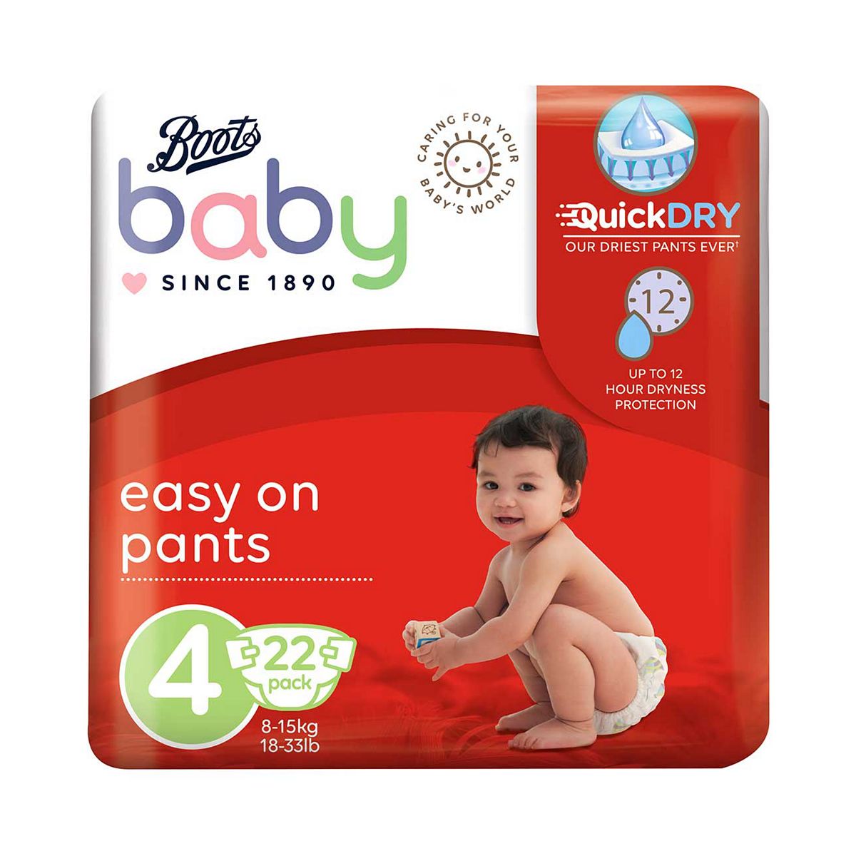 Boots Baby Easy On Pants Maxi Size 4 22S