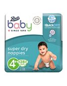 Boots Baby Super Dry Maxi Plus Nappies Size 4+ 28s
