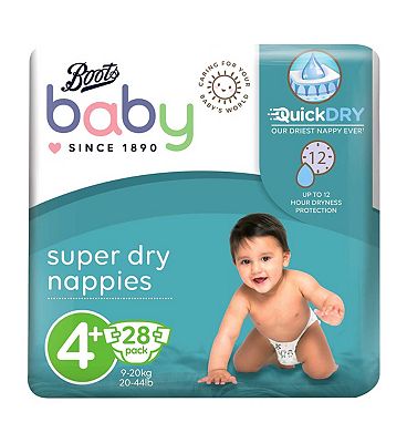 Boots Baby Super Dry Maxi Plus Nappies Size 4+ 28s