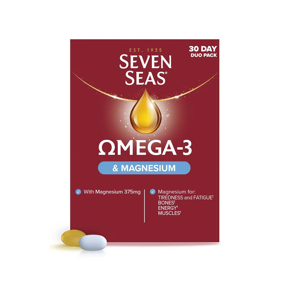 Seven Seas Omega-3 Fish Oil & Magnesium Duo Pack: 30 Capsules + Tablets