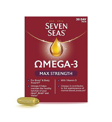 Seven Seas Omega-3 Fish Oil Max Strength with Vitamin D 30 Capsules