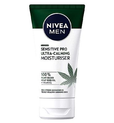 NIVEA Men Sensitive Pro Calming Face Cream Moisturiser with Hemp Oil, 75ml