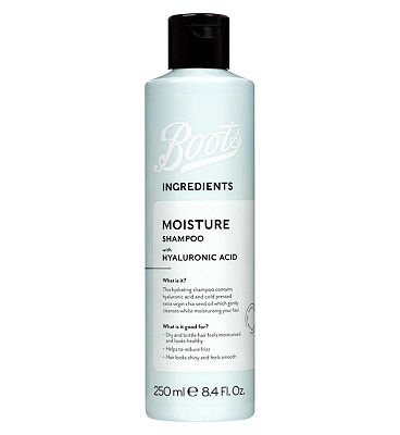 Boots Ingredients Moisture Shampoo With Hyaluronic Acid 250ml