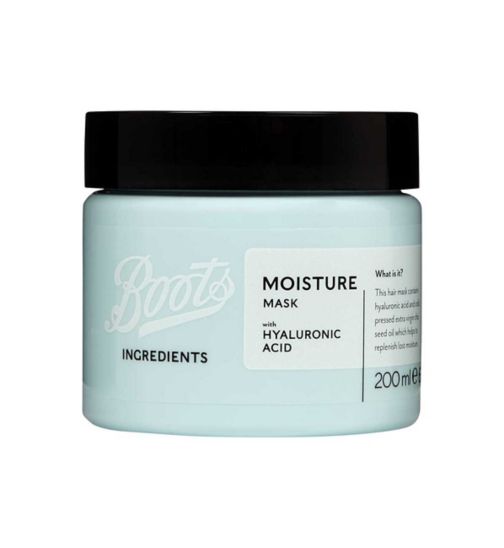 Boots Ingredients Moisture Mask With Hyaluronic Acid 200ml