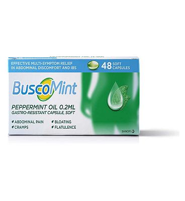 Buscomint Peppermint Oil 0.2ml Gastro-Resistant Capsule Soft - 48 Capsules