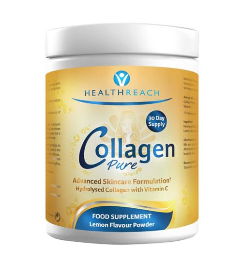 Healthreach Collagen Pure Food Supplement Powder Lemon Flavour 200g