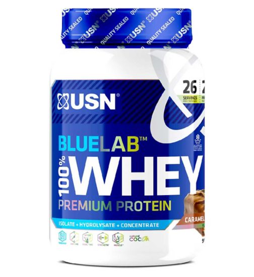 USN BlueLab 100% Whey Premium Protein Caramel Chocolate Flavour 908g