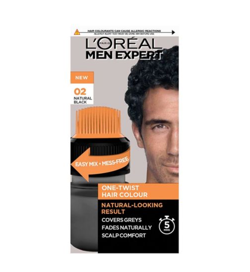 L'Oreal Paris Men Expert One Twist Hair Colour, Mens Hair Dye, Shade 2 Natural Black