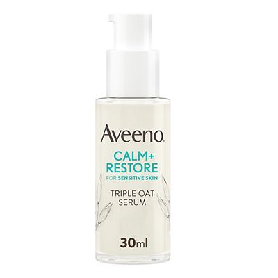 Aveeno Face CALM+RESTORE Triple Oat Serum, 24-Hour Moisturisation With Triple Oat Complex and Calming Feverfew 30ml