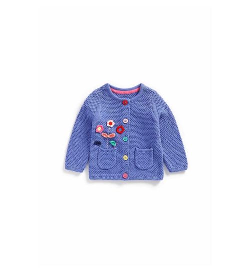Blue Flower Knitted Cardigan