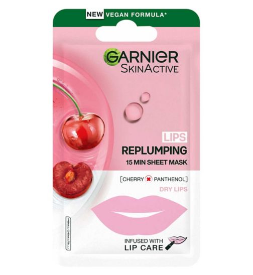 Garnier Cherry and Panthenol Replumping Lip Sheet Mask 5g