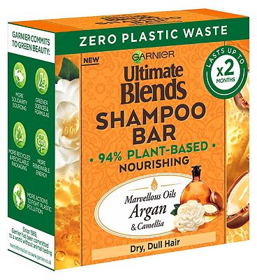 Garnier Ultimate Blends Marvellous Oils Nourishing Shampoo Bar For Dry, Dull Hair, 60g