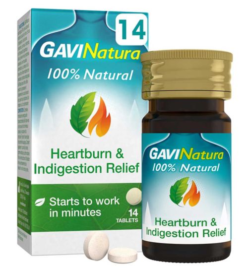 GaviNatura Heartburn & Indigestion Relief Triple Action 14 Tablets