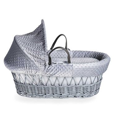 Clair de Lune Dimple Grey Wicker Basket & Deluxe Stand Grey