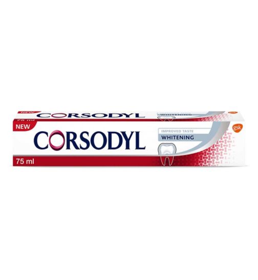 Corsodyl Whitening Daily Fluoride Toothpaste for Healthy Gums 75ml