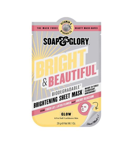 Soap & Glory Bright + Beautiful Biodegradable Brightening Sheet Mask