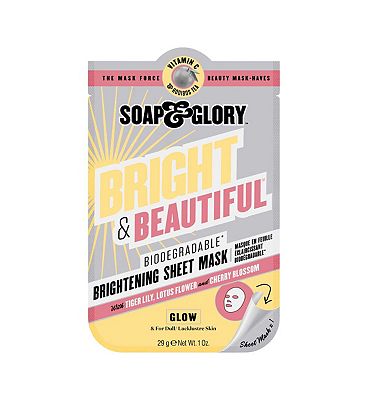 Soap & Glory Bright + Beautiful Biodegradable Brightening Sheet Mask