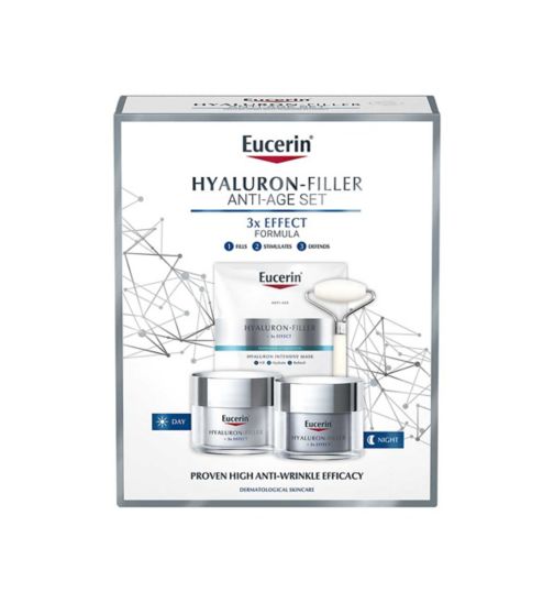 Eucerin Hyaluron-Filler Anti-Ageing Face Cream 3 Step Regime Gift Set with Hyaluronic Acid