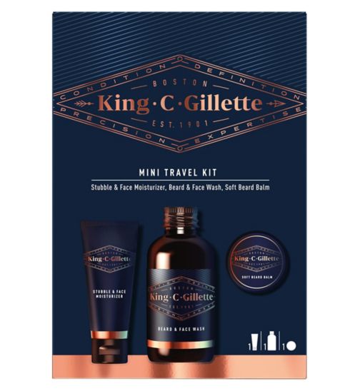 King C. Gillette Mini Travel Gift Set Beard Care Essentials