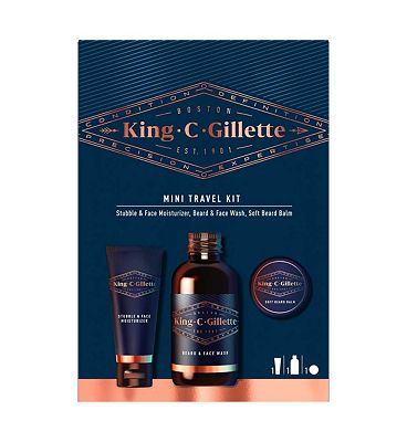 King C. Gillette Mini Travel Gift Set Beard Care Essentials