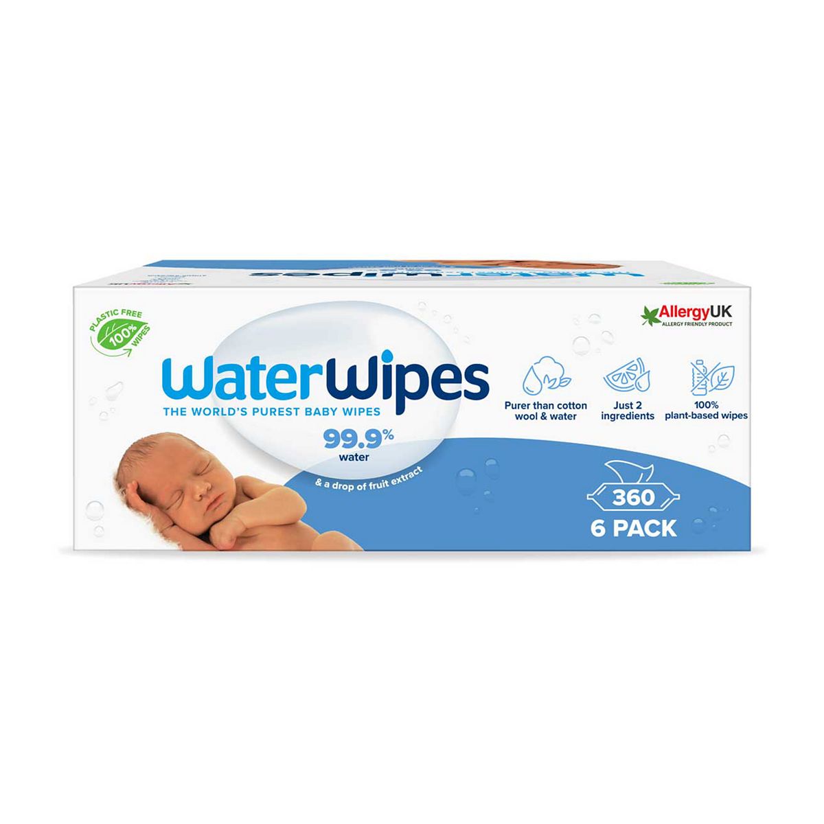 Water Wipes Waterwipes Original Plastic Free Baby Wipes 6Pk (360 Wipes)