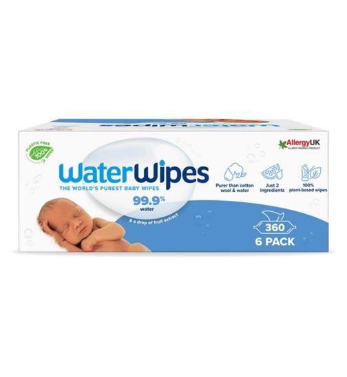 WaterWipes Original Plastic Free Baby Wipes 6pk (360 wipes)