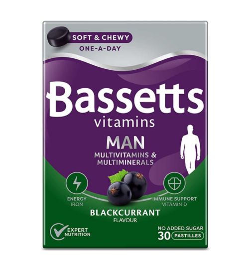 Bassetts Vitamins Man Blackcurrant Flavour – 30 Pastilles