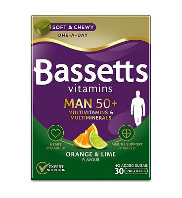 Bassetts Vitamins Man 50+ Orange & Lime Flavour  30 Pastilles