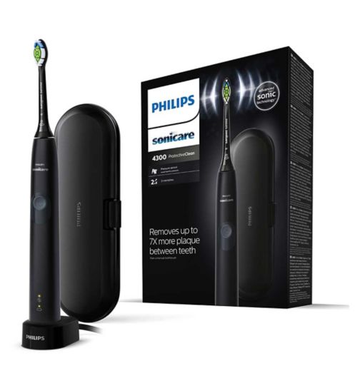 Philips Sonicare ProtectiveClean 4300 Electric Toothbrush with Travel Case – Black HX6800/87