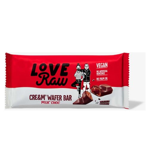 Love Raw Vegan Cream Filled Wafer Bar Milk Chocolate 43g