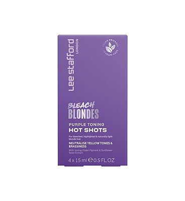 Lee Stafford Bleach Blondes Purple Toning Hot Shots 4 x 15ml
