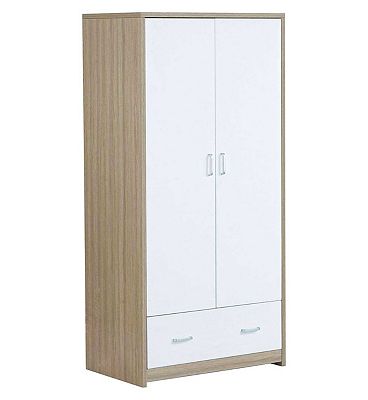 Babymore Luno Veni Wardrobe - Oak White