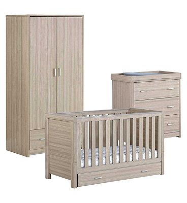 Babymore Luno 3 Pieces Room Set - Oak