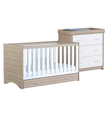 Babymore Veni 2 Pieces Room Set - Oak White