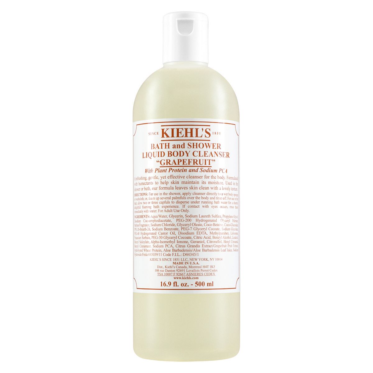Kiehl's Bath And Shower Liquid Body Cleanser Grapefruit 500ml