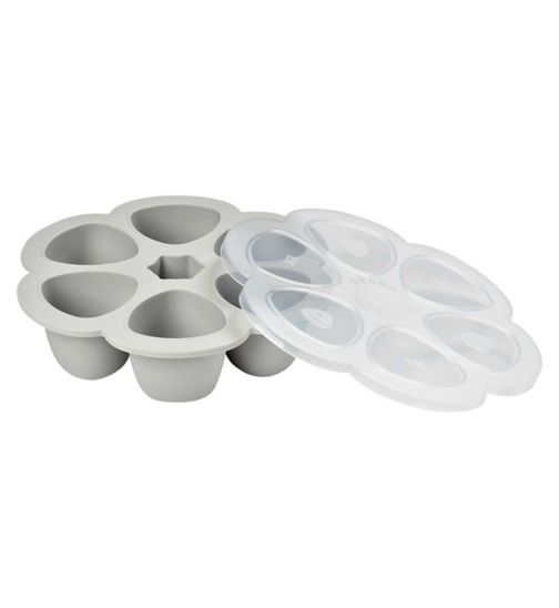 Beaba Silicone Multiportions weaning storage trays 6 x 150 ml light mist