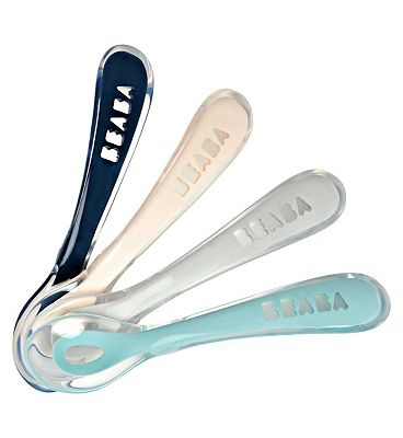 Beaba Set of 4 2nd Age Silicone Spoons (Assorted Colors)