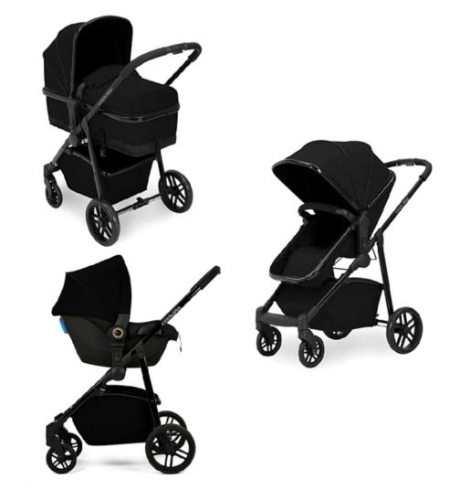Ickle Bubba Moon 3-In-1 Travel System With Astral Car Seat - Black / Black / Black