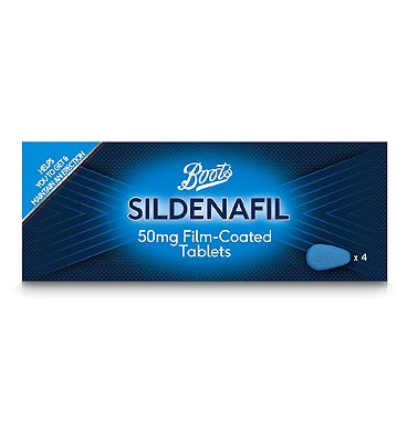 Boots Sildenafil 50mg Film-Coated Tablets - 4 Tablets