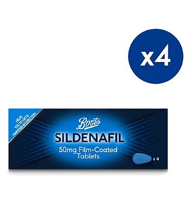 Boots Sildenafil 50mg Film-Coated Tablets - 4 Tablets