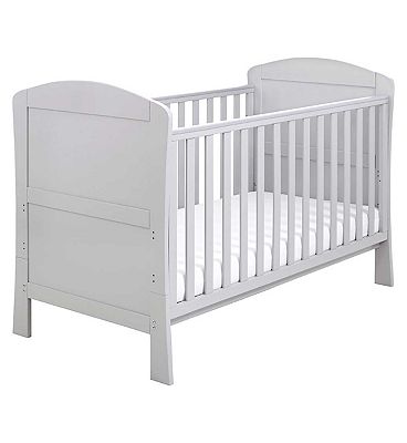 Babymore Aston Dropside Cot Bed - Grey