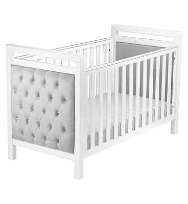 Babymore Velvet Deluxe Cot Bed - White