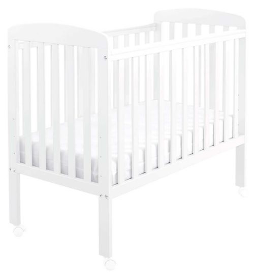 Babymore Space Saver Cot with Wheels - White