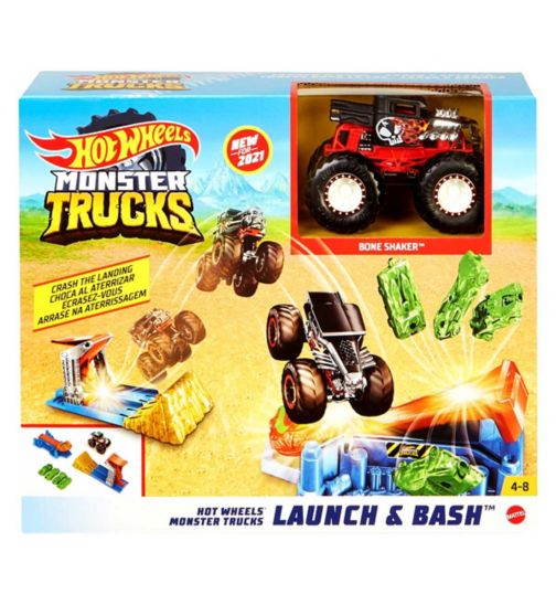 Hot Wheels Monster Trucks Launch And Bash Vehicle Play Set