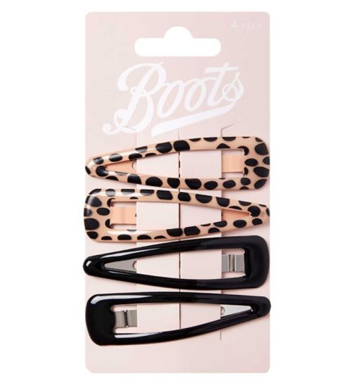 Boots Leopard Print and Black Clips 4 pk