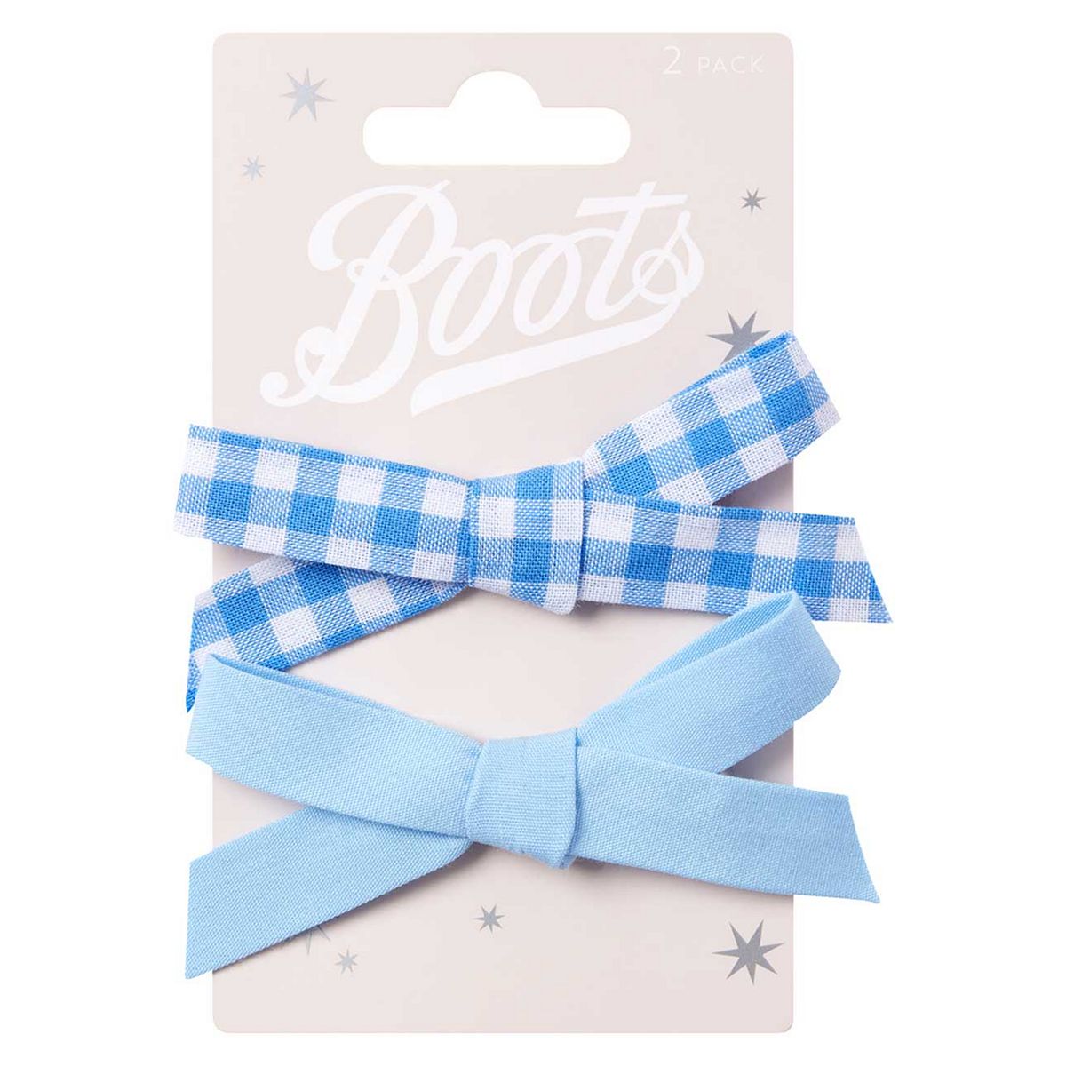   Kids Blue And White Gingham Bow Clip Multicolor