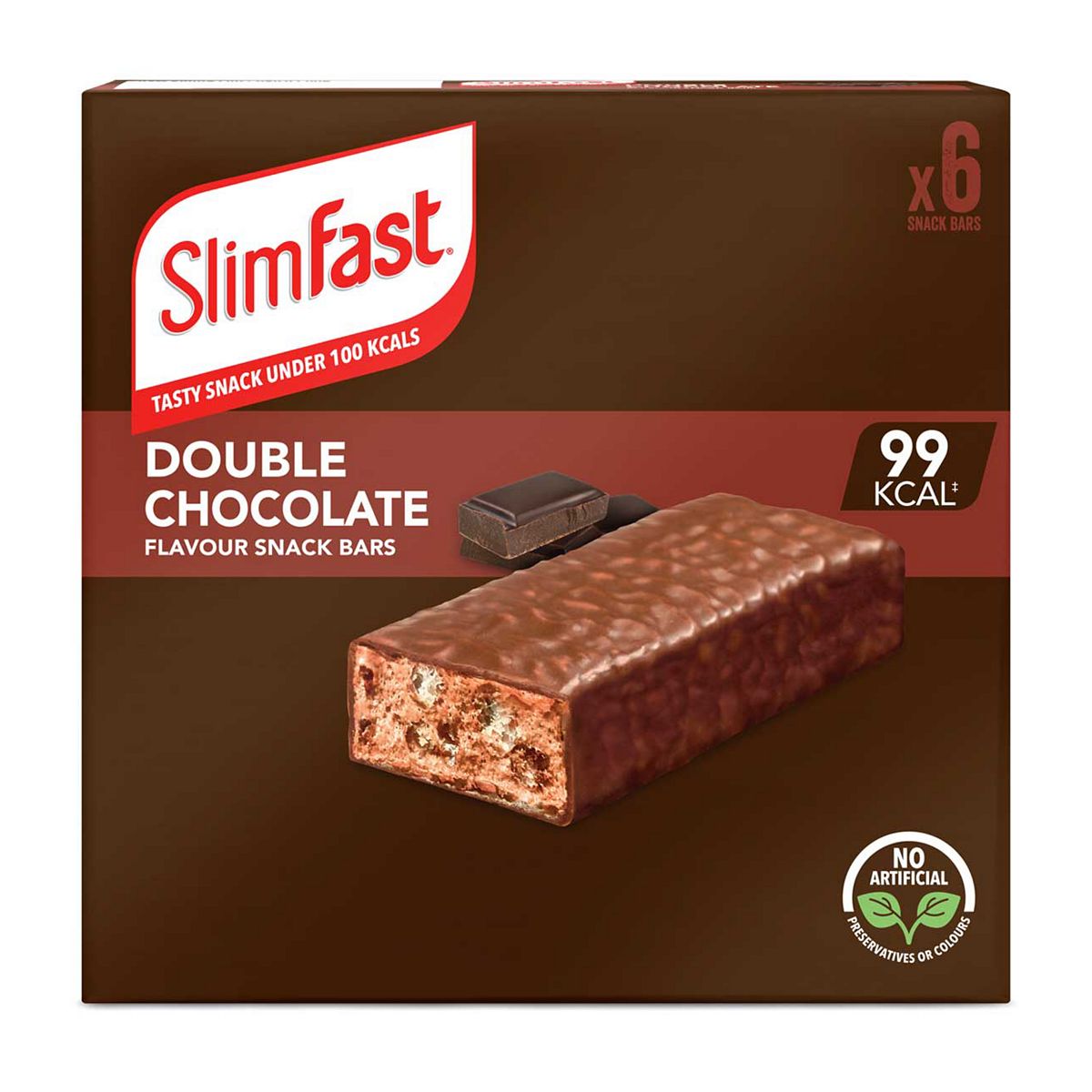Slim Fast Slimfast Double Chocolate Snack Bar X 6 Bars (6 25G)