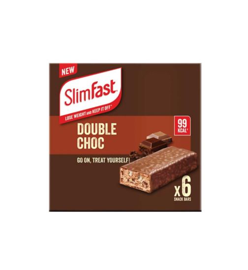 SlimFast Double Chocolate Snack Bar x 6 bars (6 x 25g)